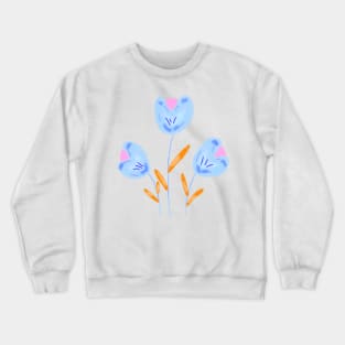 Purple orange flower art Crewneck Sweatshirt